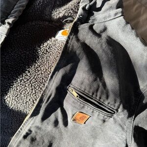 Carhartt Gray Sherpa Jacket with Hood